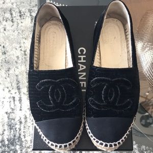 Authentic CHANEL Velvet Espadrilles!